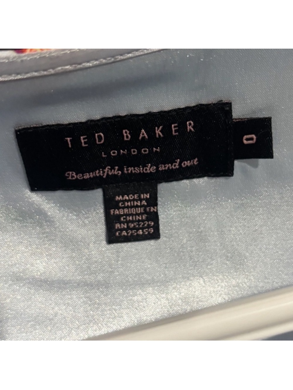 Ted Baker whimsical pastel blue short sleeve feminine bird print dress size 0 - Picture 9 of 12